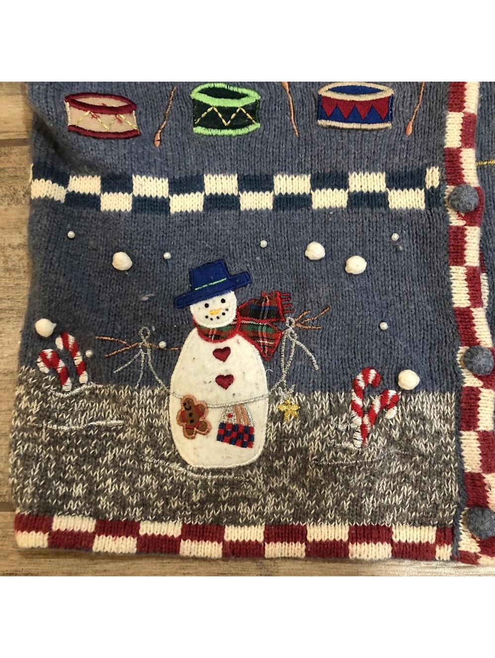 Planet Company Womens Sweater Vest Ugly Holiday Christmas Patriotic‎ USA Size M - Picture 4 of 12